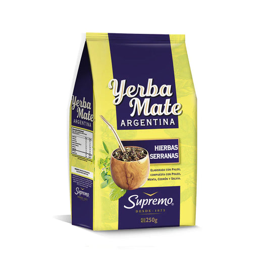 Yerba mate Argentina - Sabor Hierbas serranas - 250 g